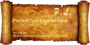 Perhócs Leopoldina névjegykártya